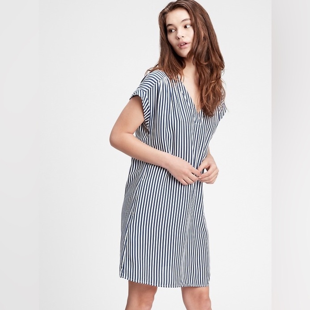 Whistles Black and White Striped Dress